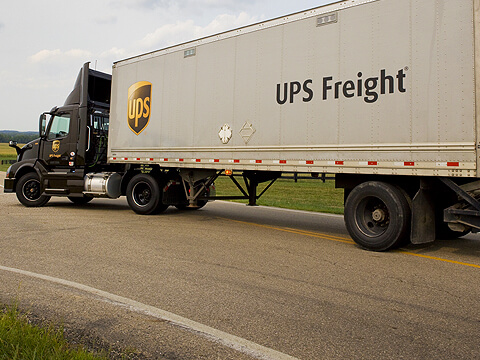 UPS freight truck.