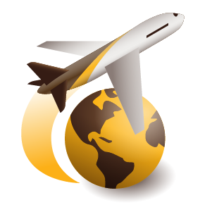 UPS international shipping plane globe
