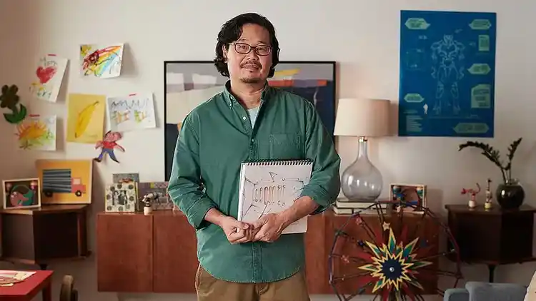 Person with art supplies